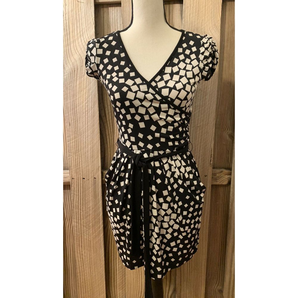 Speechless Wrap Dress Black White